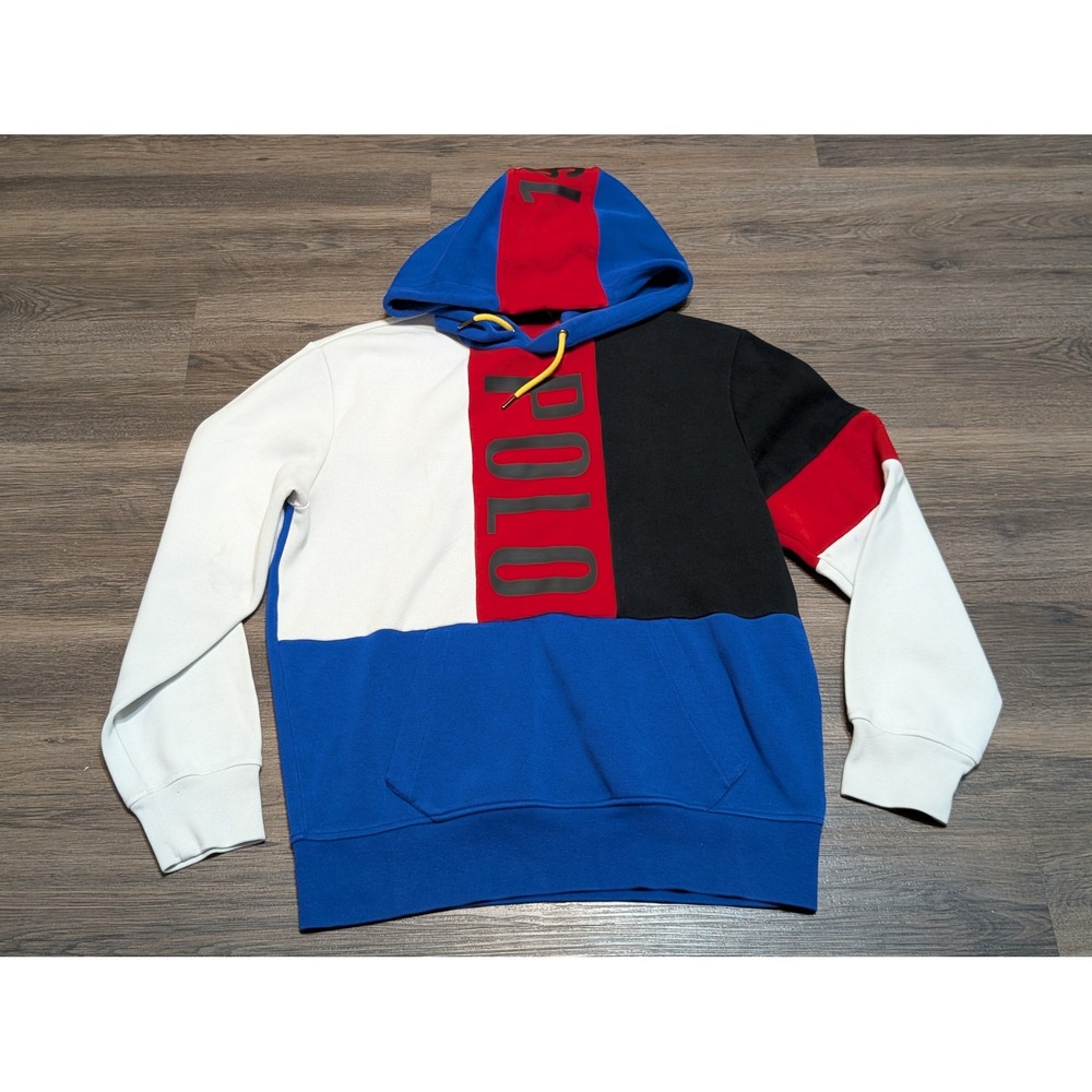 Polo Ralph Lauren Mens 1967 Spell Out Colorblock‎ Hoodie Sweatshirt Size Small